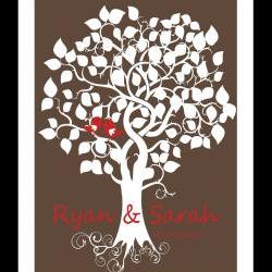 18x24 Wedding Signature Tree 120 signatures -wedding guest book alternative tree poster