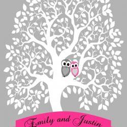 Personalized Wedding signature Tree, guestbook alternative 100 signatures 16x20